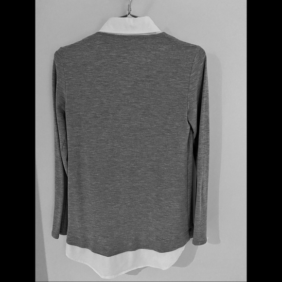Tinley Grey Pullover Sweatshirt w/ Built-In Blouse - Picture 2 of 2